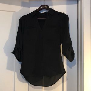 Black button down top